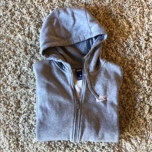 Grey Nike zip up Hoodie